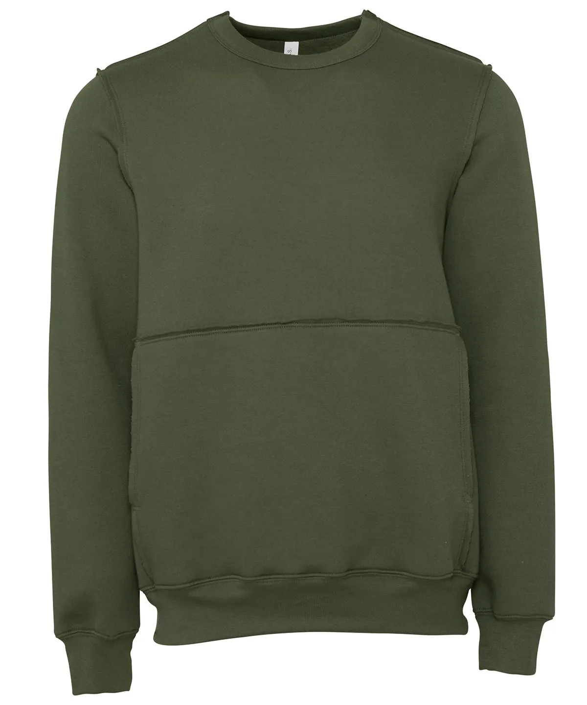 Unisex raw-seam crew pullover | Military Green