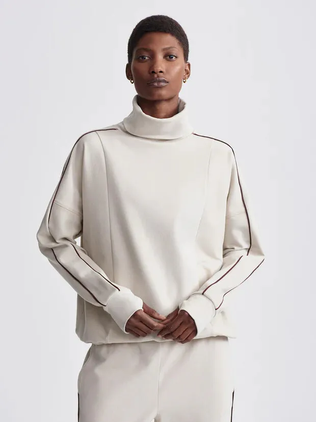 Varley Ariana High Neck Midlayer - Cement Marl/Bitter Chocolate