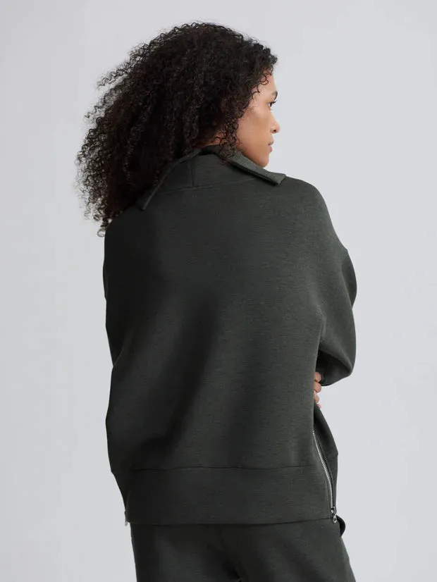 Varley Priya Longline Sweat - Olive Marl