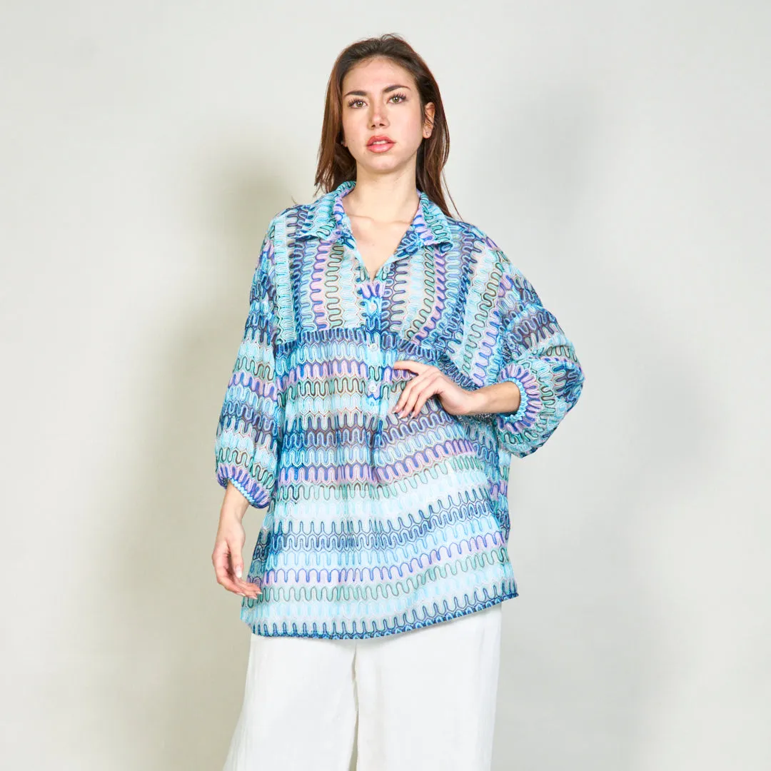 Vibrant patterned button-down shirt wholesale