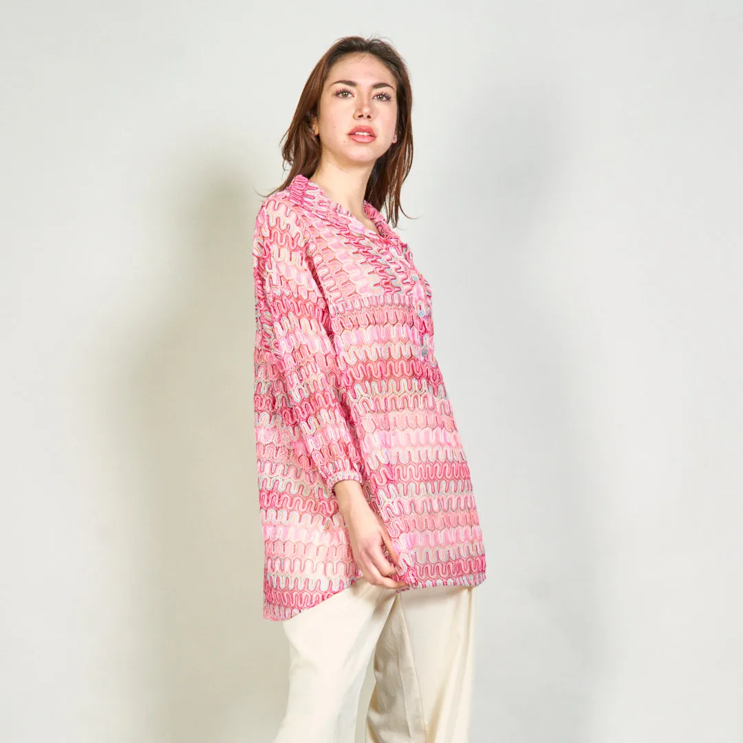 Vibrant patterned button-down shirt wholesale