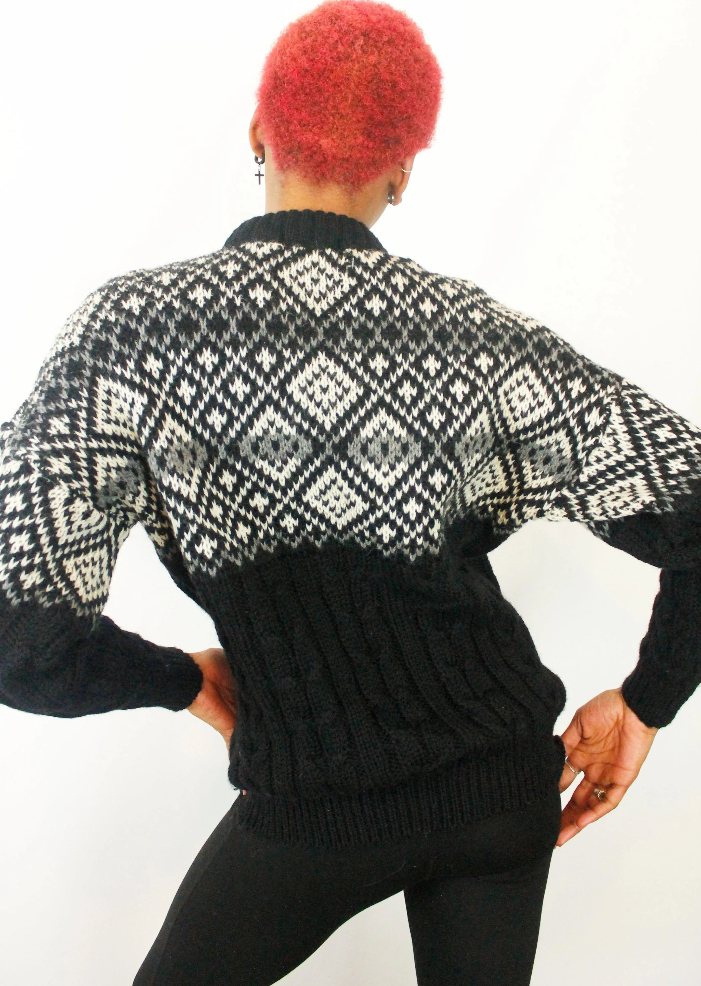 Vintage 90's Diamond Pattern cable Knit Jumper