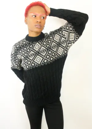 Vintage 90's Diamond Pattern cable Knit Jumper