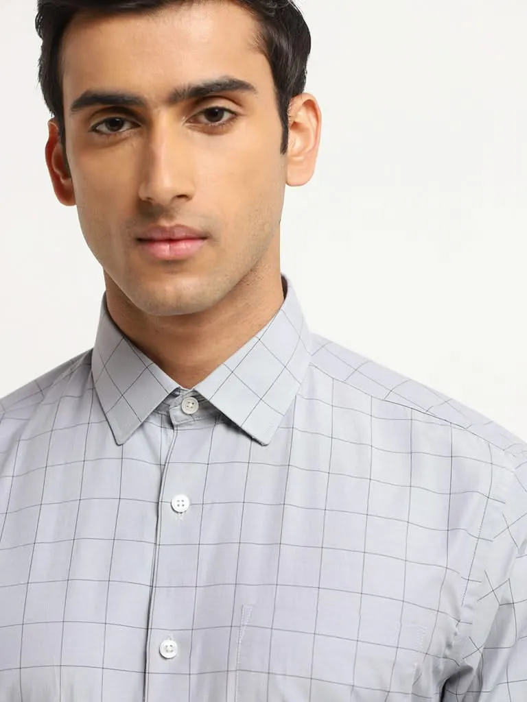 WES Formals Grey Relaxed Fit Shirt