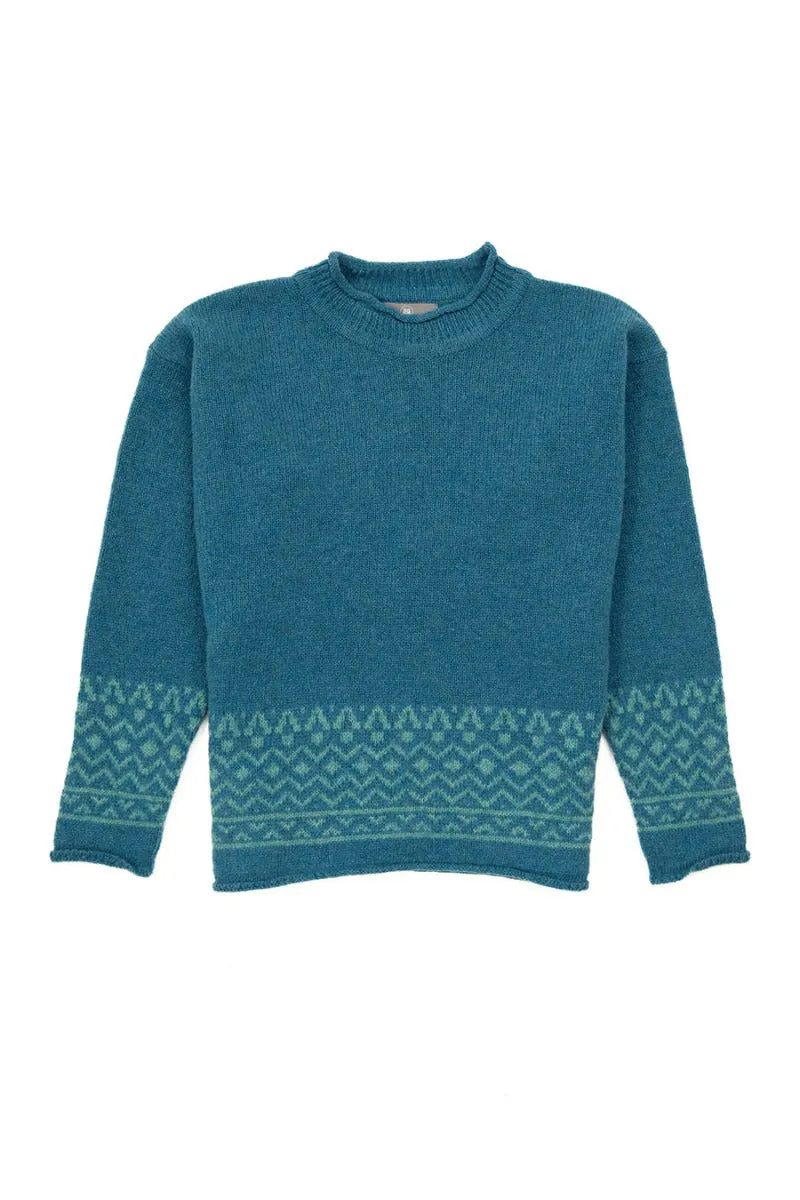 Womens Braemar Fair Isle Jumper - Turquoise