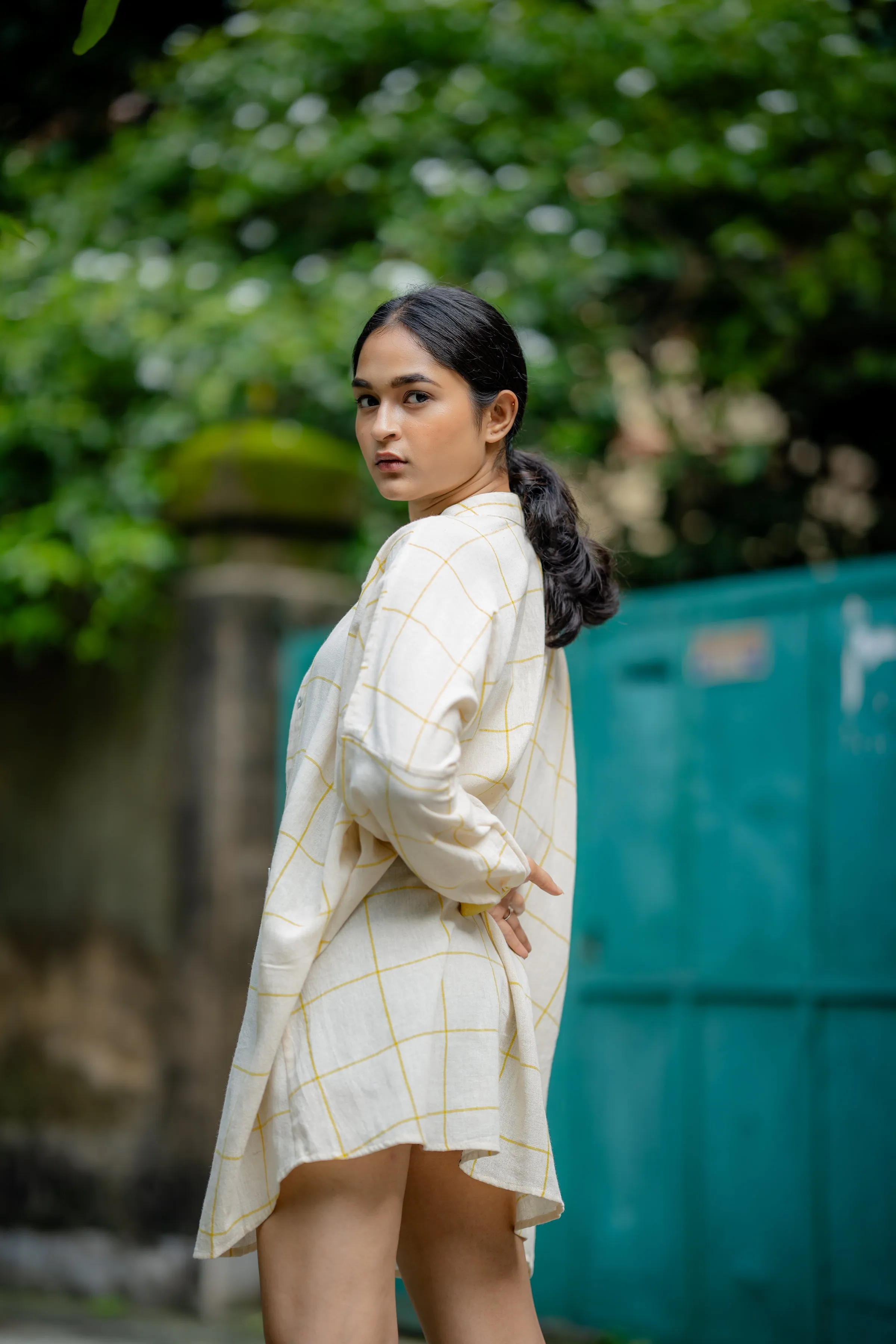 Yellow Casual Wear Check Shirt