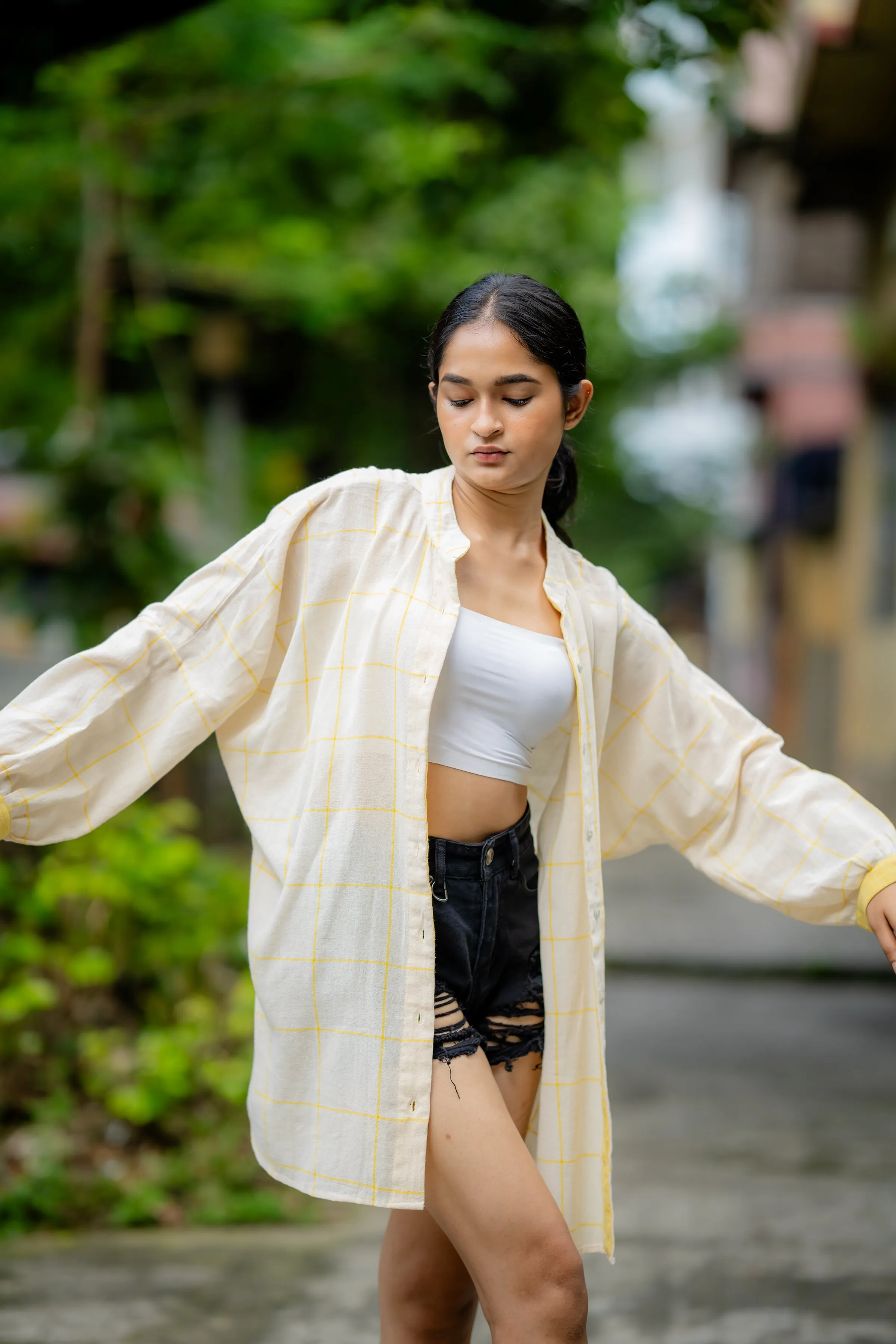 Yellow Casual Wear Check Shirt